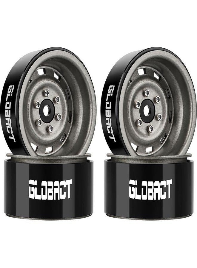 GLOBACT 1.9 Beadlock Wheels RC Wheel Hub for 1/10 TRX4 TRX6 Axial SCX10 I II III Pro Redcat RC Crawler Upgrade Accessories (4Pcs Titanium) - Image 1